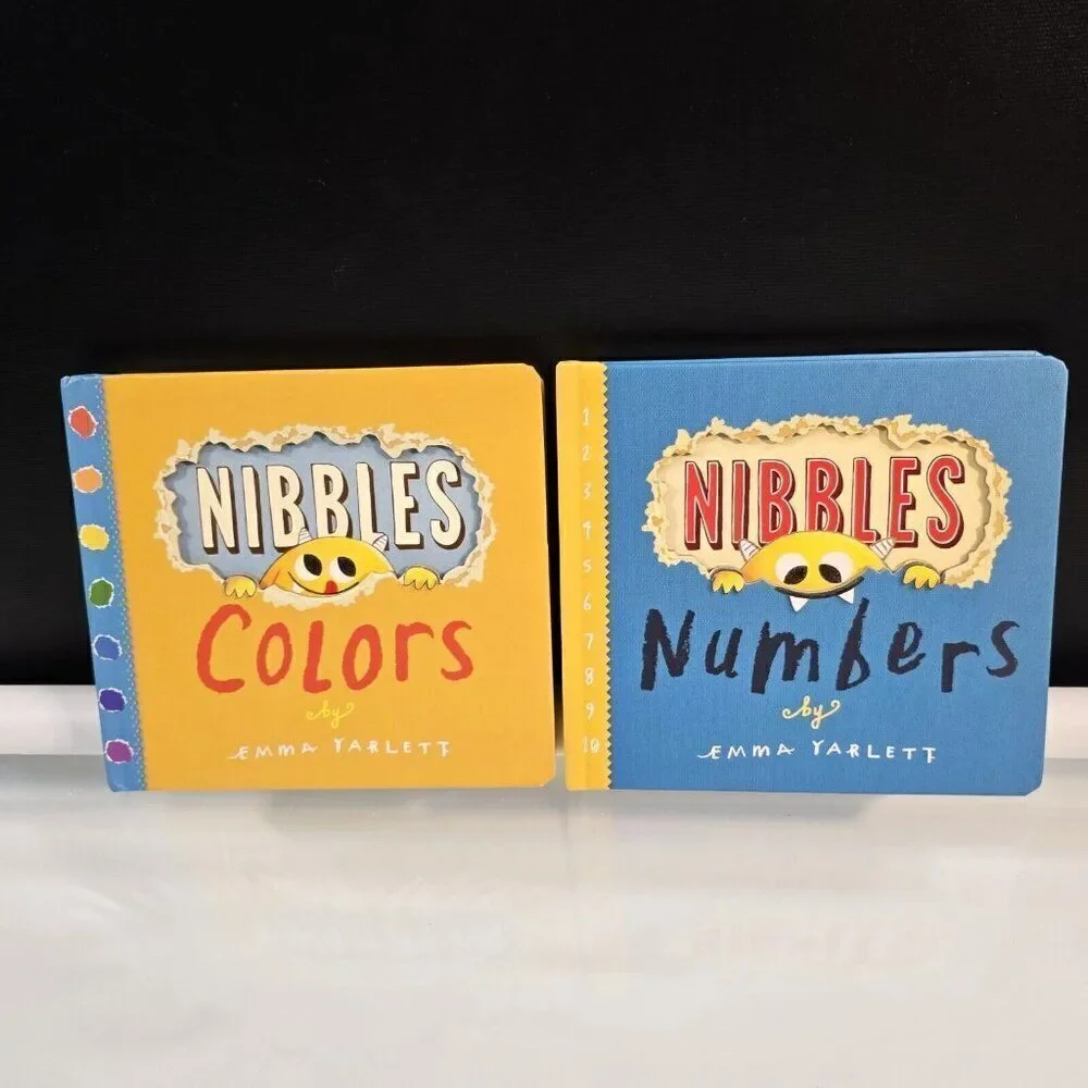 Nibbles by Emma Yarlett 2 Toddler Board Books Numbers And Colors